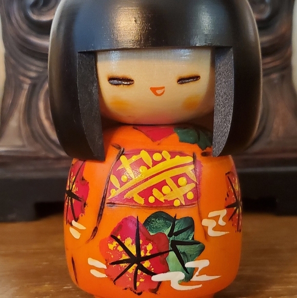 Handmade Accents Vintage Authentic Handmade Signed Kokeshi Japanese